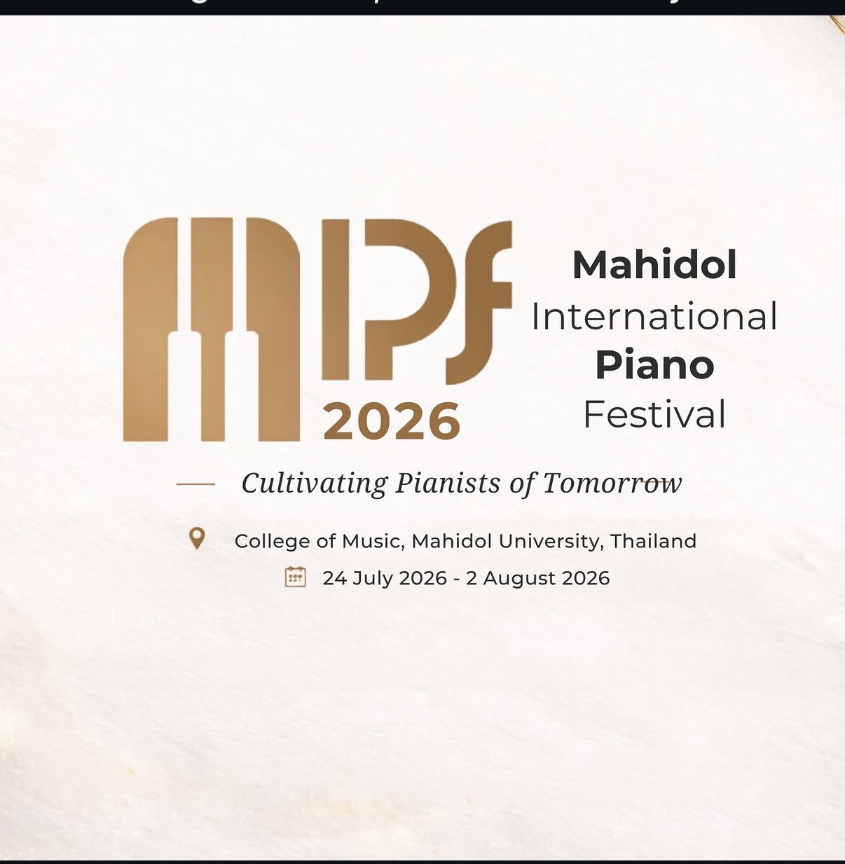 Mahidol International Piano Festival 2026 poster
